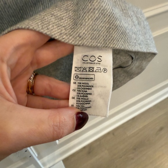 COS Heather Gray Long Sleeve Wool Blend Top - Picture 3 of 5